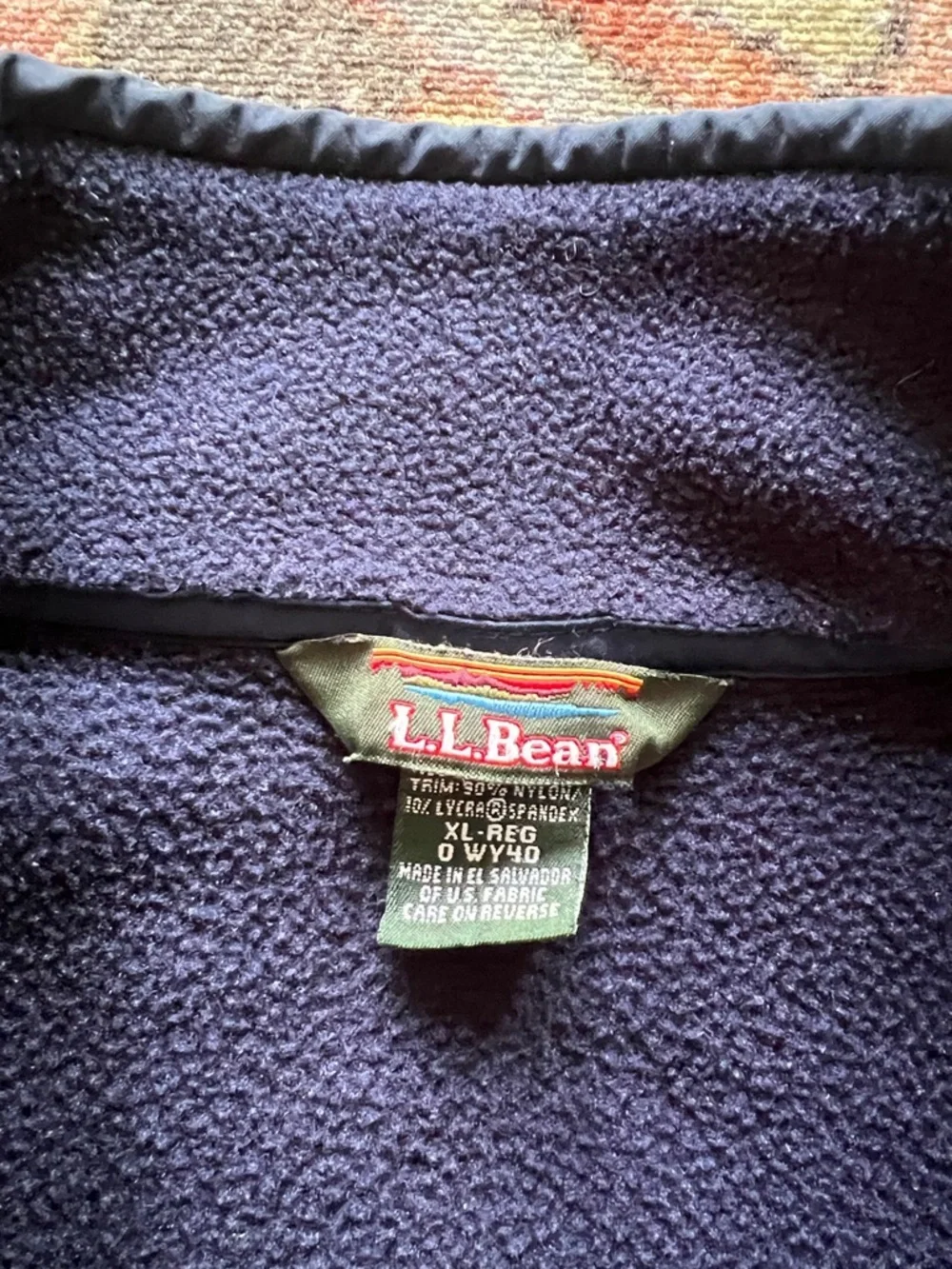 L.L. Bean Navy Fleece Polartec Pullover